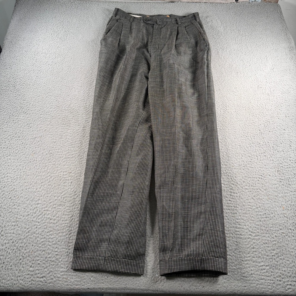 Vintage 80s Versace Mens 30x30 Pleated Cuffed Trousers Slacks Linen Wool Italy